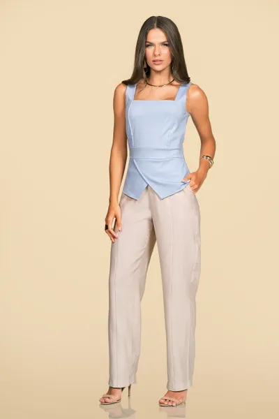 CALÇA ALFAIATARIA DE VISCOSE RETA GELO MIRA VEST