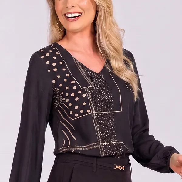 BLUSA MOSAICO PRETO