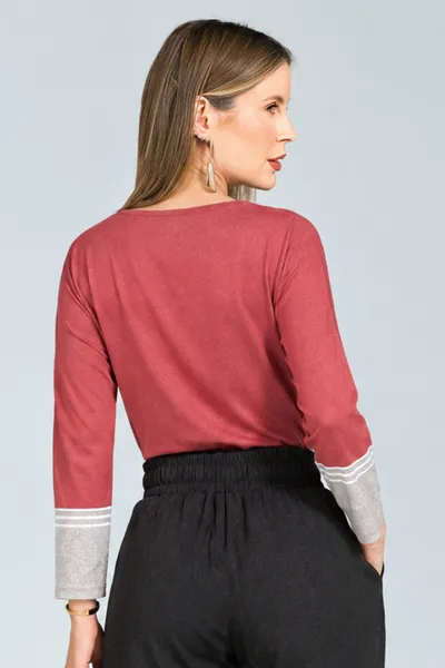 BLUSA MANGAS COMPRIDAS DECOTE ARREDONDADO FIGO MIR