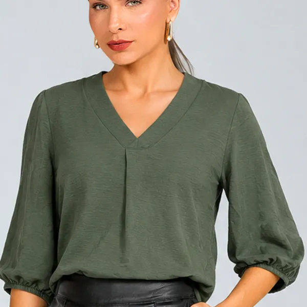 BLUSA MANGAS 3/4 VERDE MILITAR MIRA VEST