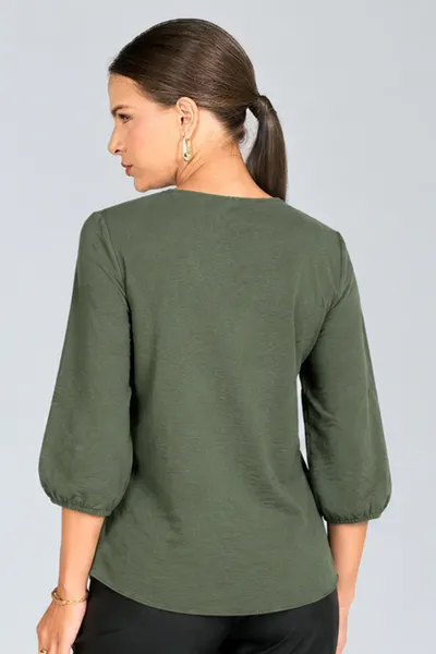 BLUSA MANGAS 3/4 VERDE MILITAR MIRA VEST