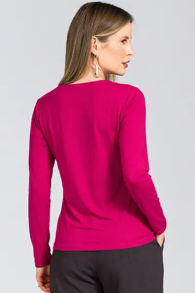 T-SHIRT MANGA COMPRIDA DECOTE V PINK MIRA VEST