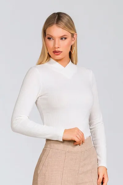 BLUSA COM DECOTE TRANSPASSADO V OFF WHITE MIRA VEST