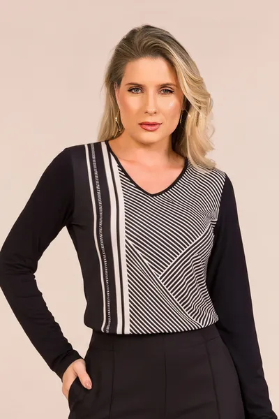 BLUSA PLANO FLUIDO PRETO MIRA VEST