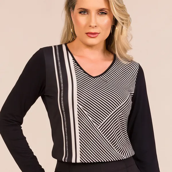 BLUSA PLANO FLUIDO PRETO MIRA VEST