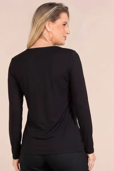 BLUSA PLANO FLUIDO PRETO MIRA VEST BLUSA PLANO FLUIDO PRETO MIRA VEST