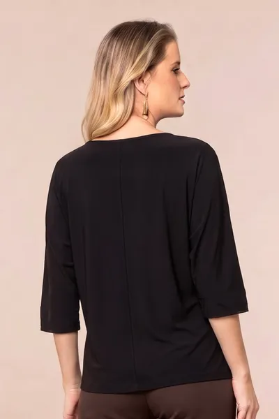 BLUSA MALHA CREPONADA PRETO MIRA VEST