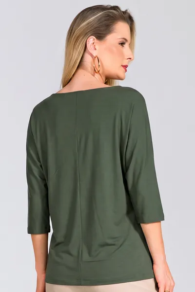 BLUSA MALHA CREPONADA OLIVA MIRA VEST