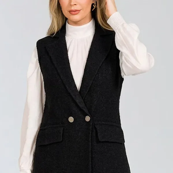 COLETE ALONGADO TRICÔ PRETO MIRA VEST
