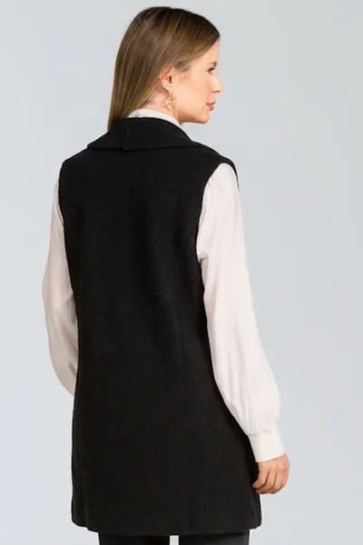 COLETE ALONGADO TRICÔ PRETO MIRA VEST COLETE ALONGADO TRICÔ PRETO MIRA VEST