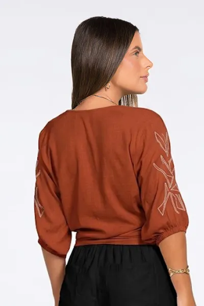 BLUSA VISCOLINHO BORDADA MOUSSE MIRA VEST BLUSA VISCOLINHO BORDADA MOUSSE MIRA VEST