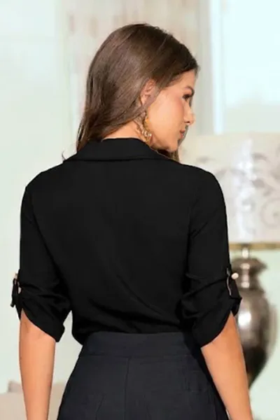 CAMISA VISCOLINHO PRETO MIRA VEST CAMISA VISCOLINHO PRETO MIRA VEST