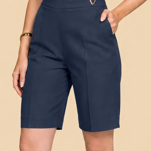 BERMUDA LINHO COM ELASTANO MARINHO MIRA VEST