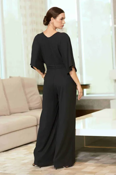 MACACÃO CREPE FLUIDO PRETO MIRA VEST MACACÃO CREPE FLUIDO PRETO MIRA VEST