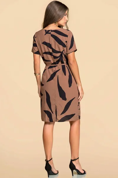 VESTIDO PLANO FLUIDO COM CINTO PRETO MIRA VEST