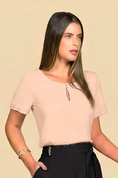 BLUSA CREPE FLUIDO NUDE MIRA VEST