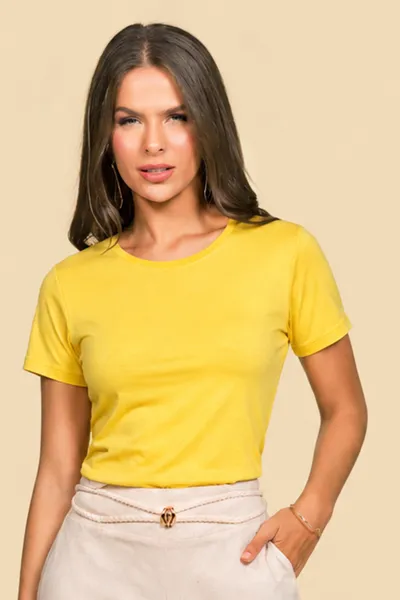 T-SHIRT EM VISCOLYCRA AMARELO MIRA VEST