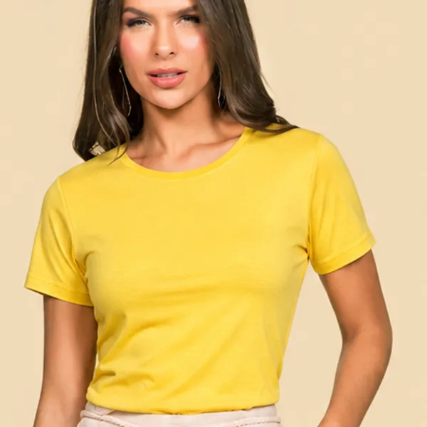 T-SHIRT EM VISCOLYCRA AMARELO MIRA VEST