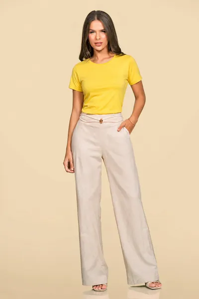 T-SHIRT EM VISCOLYCRA AMARELO MIRA VEST