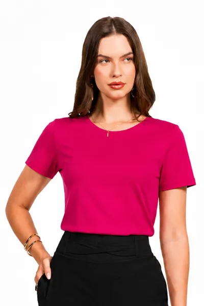 T-SHIRT EM VISCOLYCRA ROSA MIRA VEST