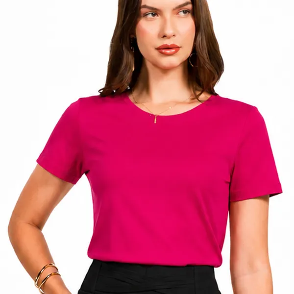 T-SHIRT EM VISCOLYCRA ROSA MIRA VEST