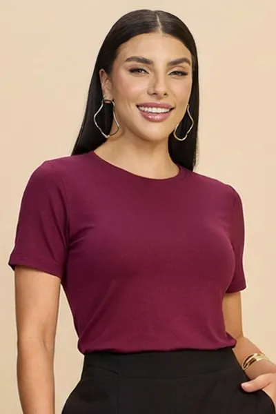 T-SHIRT EM VISCOLYCRA BORDO MIRA VEST