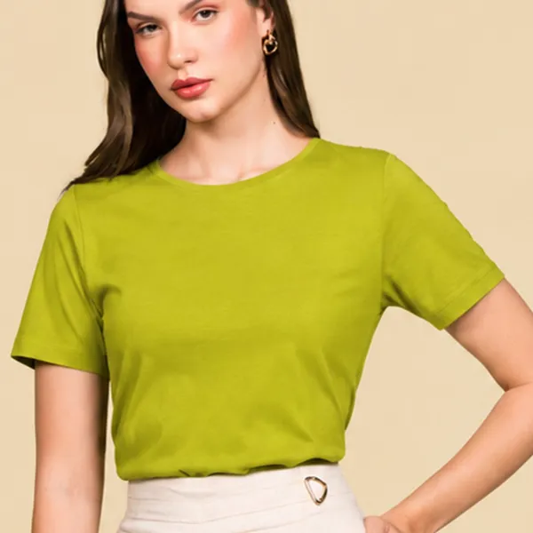 T-SHIRT EM VISCOLYCRA PISTACHE MIRA VEST