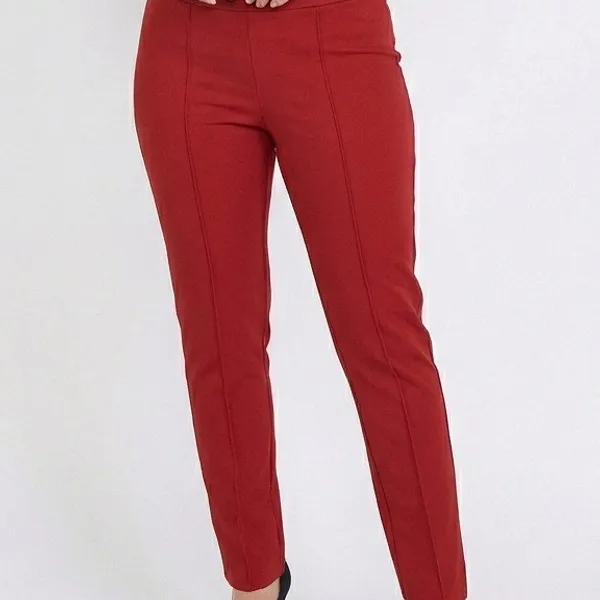 CALÇA ALFAIATARIA COM SHAPE RETO VERMELHO MIRA VES