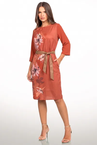 VESTIDO MANGAS 3/4 TERRACOTA MIRA VEST