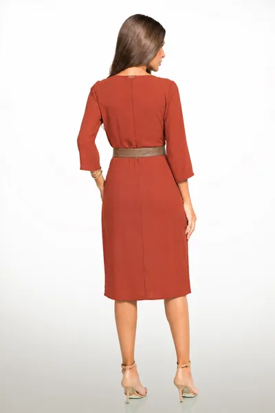 VESTIDO MANGAS 3/4 TERRACOTA MIRA VEST