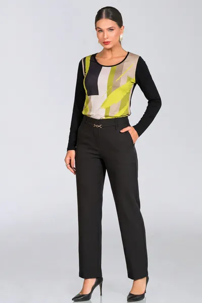 BLUSA MANGA LONGA CANELADA PRETO MIRA VEST