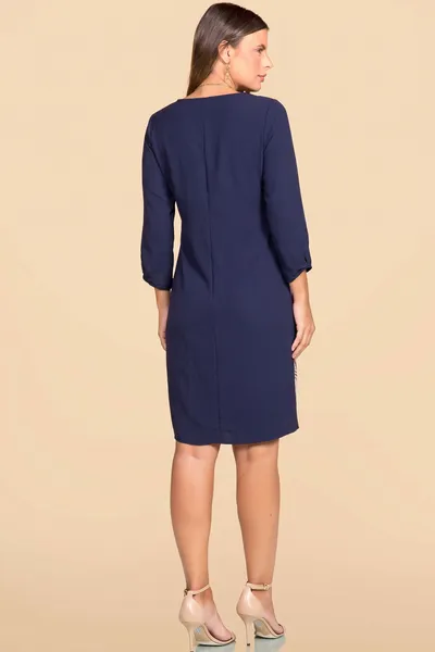 VESTIDO DECOTE REDONDO MARINHO