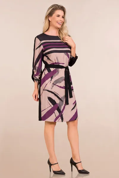 VESTIDO MIDI MANGA COMPRIDA PRETO MIRA VEST