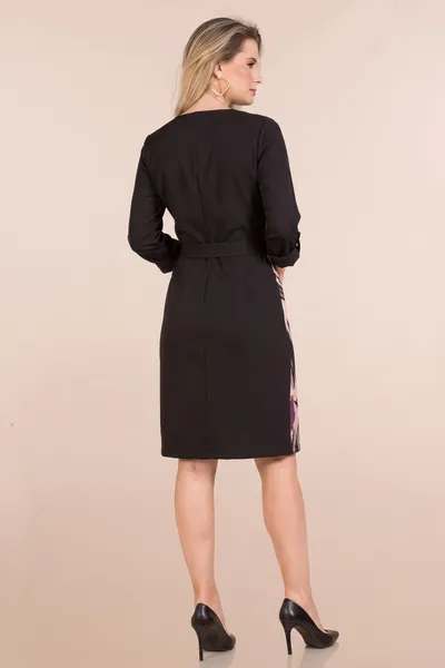 VESTIDO MIDI MANGA COMPRIDA PRETO MIRA VEST