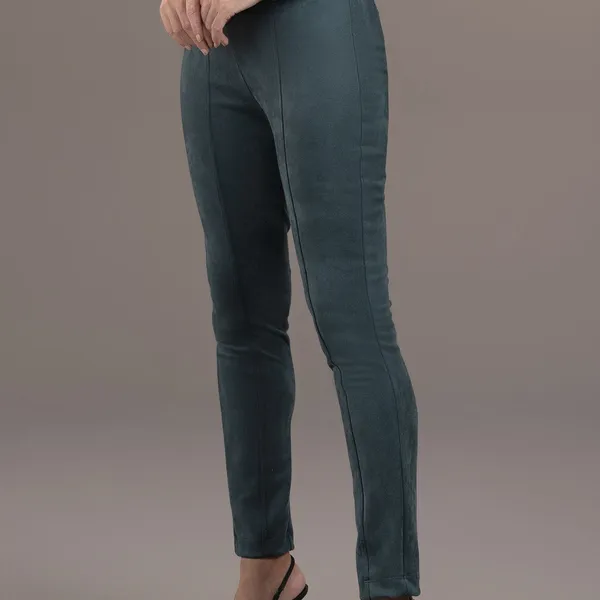 CALÇA MONTARIA SUEDE COM CÓS ALTO VERDE MIRA VEST