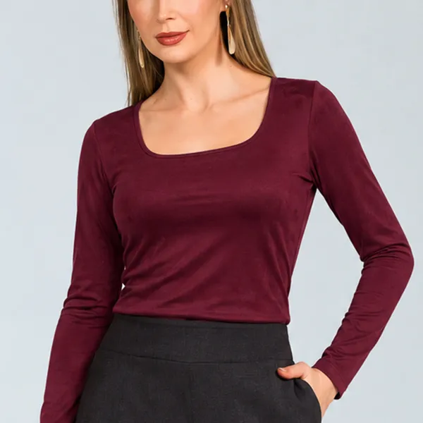 BLUSA EM SUEDE DECOTE BORDO MIRA VEST