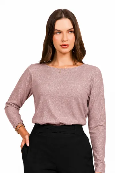 BLUSA DECOTE ARREDONDADO MANGA LONGA