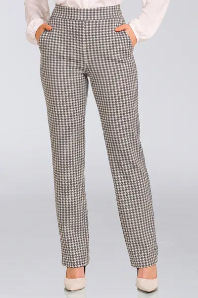 CALÇA JACQUARD COM BOLSOS FACA CINZA/OFF MIRA VEST