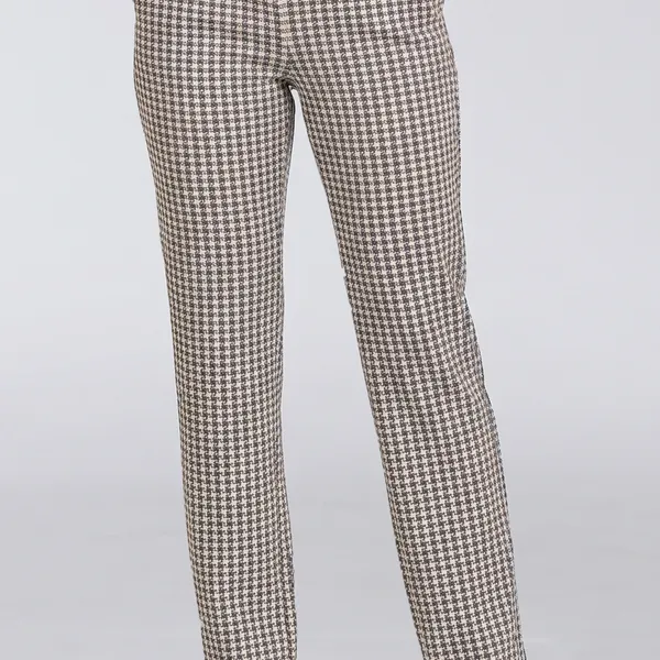 CALÇA JACQUARD COM BOLSOS FACA CINZA/OFF MIRA VEST