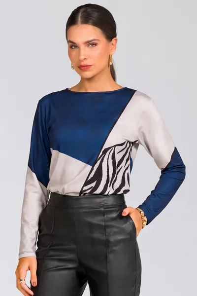 BLUSA DECOTE CANOA MANGAS LONGAS MARINHO MIRA VEST