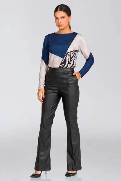 BLUSA DECOTE CANOA MANGAS LONGAS MARINHO MIRA VEST