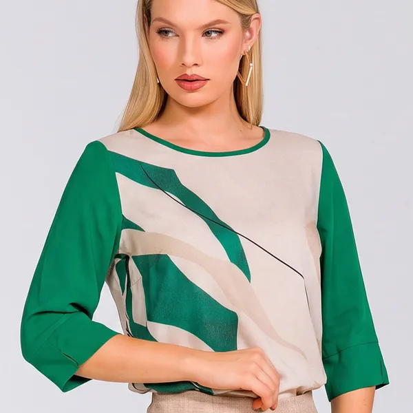 BLUSA VISCOSE MANGA CURTA DECOTE CANOA VERDE MIRA