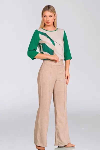 BLUSA VISCOSE MANGA CURTA DECOTE CANOA VERDE MIRA