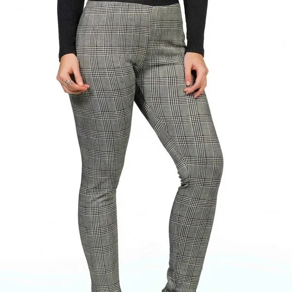 CALÇA SKINNY JACQUARD COM AJUSTE BRANCO PRETO MIRA