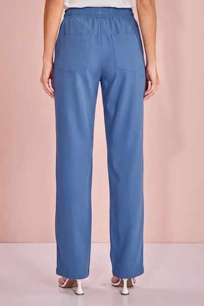 CALÇA PANTALONA COM ELÁSTICO AZUL MIRA VEST