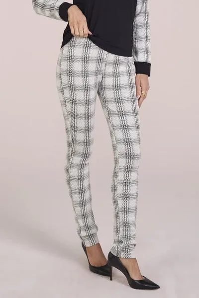 CALÇA MONTARIA EM JACQUARD OFF PRETO MIRA VEST