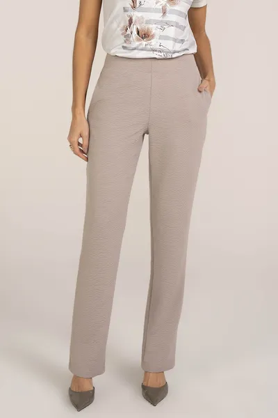 CALÇA ALFAIATARIA BOLSO FACA FRONTAL BEGE MIRA VES