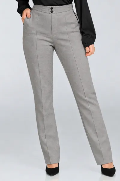 CALÇA COM BOTÕES E BOLSOS CINZA MIRA VEST