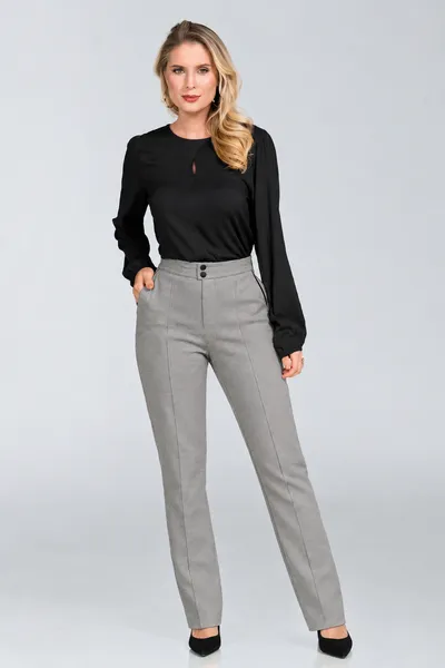 CALÇA COM BOTÕES E BOLSOS CINZA MIRA VEST
