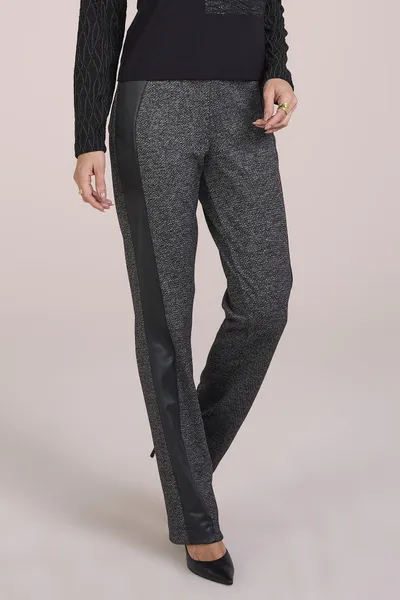 CALÇA COM DETALHES EM MALHA CIRRÊ PRETO MIRA VEST